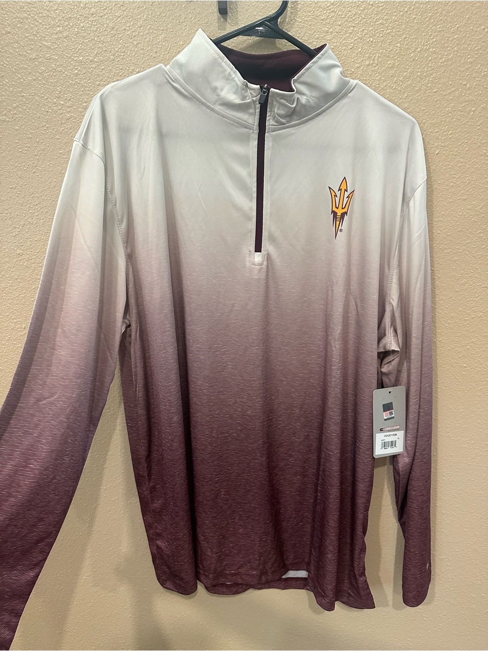 Colosseum Arizona State Sun Devils Maroon, Gold & White Team Ombré Quart Zip